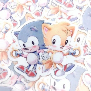 Autocollant hérisson bleu | Retro Gaming Anime Art sur vinyle imperméable