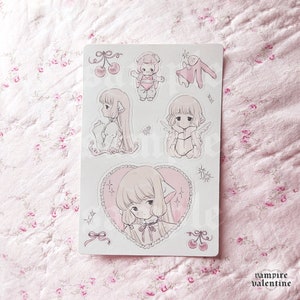 Chobits Chii Sticker Sheet | Anime Retro Kitsch Fanart as Vinyl Sticker Sheet