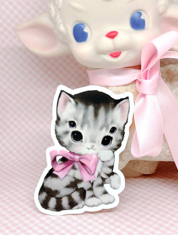 Creepy Cute Sticker Spider Kitten | Kitsch Cat Retro Inspired Art on Waterproof Vinyl