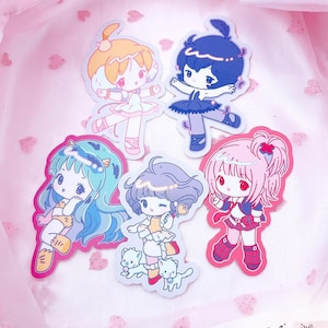 Magical Girls Stickers | Anime Cute Colorful Art on Gloss/Matte Vinyl image 1