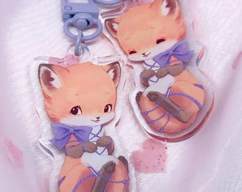 Frisky Fox Keychain | Cute Kinky Kitsch Pet Play Acrylic Charm Accessory | LAST CHANCE