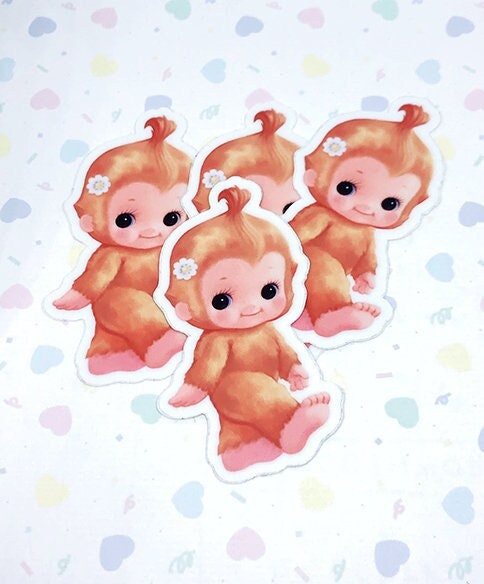 Bigfoot Baby Kewpie Sticker | Cryptid  Kitsch Art on Waterproof Vinyl