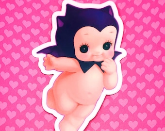 Bat Baby Kewpie Sticker | Creepy Cute Gothic Kewpie Art on Waterproof Vinyl