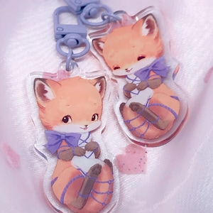 Frisky Fox Keychain | Cute Kinky Kitsch Pet Play Acrylic Charm Accessory | LAST CHANCE