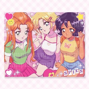 Totally Spies Print | 90s Anime Aesthetic Retro Spy Girls Art as Kawaii Wall Art Poster LAST CHANCE image 1