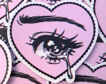 Anime Crying Eye Sticker | Shoujo Sad Girl Kawaii Art on Waterproof Vinyl