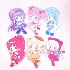 Puella Magia Reco Stickers | Magical Girls Anime Cute Colorful Art on Gloss/Matte Vinyl
