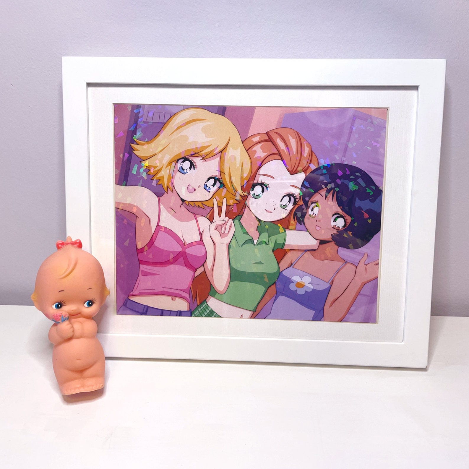 Power Girls Print 90s Retro Anime Cartoon Art as Wall Art 