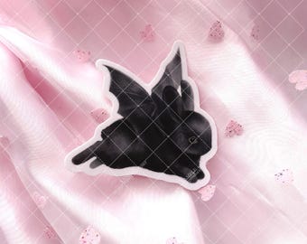 Bat Bunny Sticker | Creepy Cute Kawaii Weird Whimsy Goth Rabbit Art on Waterproof Vinyl