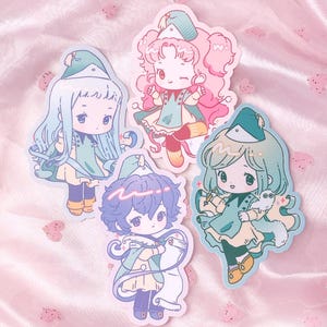 Häxhatt Lärlingar Anime Klistermärken | Söt Färgglad Anime Fan Art på Matt Vinyl