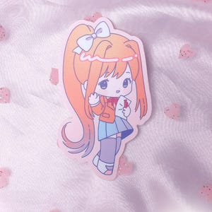 DDLC Literature Club Anime Stickers | Cute Colorful Visual Novel Fan Art on Vinyl Just Monika