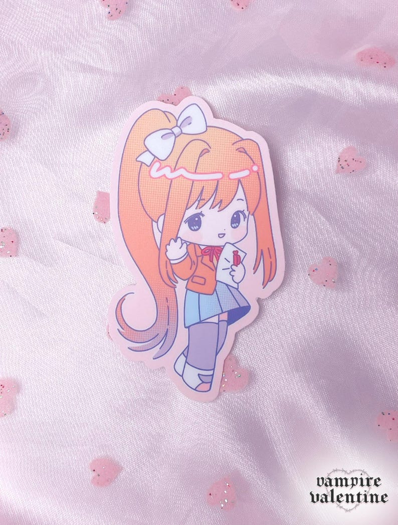 DDLC Literature Club Anime Stickers | Cute Colorful Visual Novel Fan Art on Vinyl Just Monika