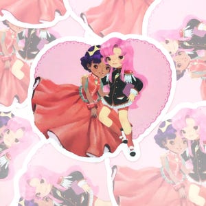 Pegatina de Chicas Revolucionarias / Arte clásico de anime de chica mágica, adorable y peculiar, en vinilo impermeable / ÚLTIMA OPORTUNIDAD imagen 1