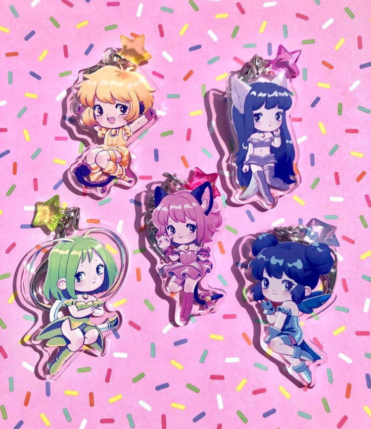 TMM Keychains | Tokyo Mew Team Ichigo Mint Lettuce Pudding & Zakuro Acrylic Charm Accessory | LAST CHANCE