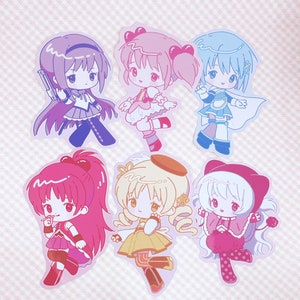 Puella Magia Reco Stickers | Magical Girls Anime Cute Colorful Art on Gloss Vinyl