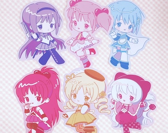 Puella Magia Reco Stickers | Magical Girls Anime Cute Colorful Art on Gloss Vinyl