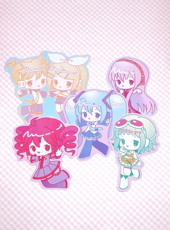 Virtual Vocalist Anime Stickers | Cute Colorful Internet Idols Art on Gloss Vinyl