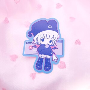 Naklejki z dziewczynami z anime w stylu retro | Kolorowa sztuka internetowa na winylu Mayura