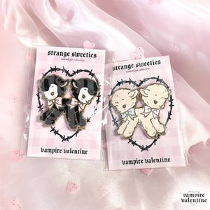 Lamb Twins Pin | Creepy Cute Oddity Art on Hard Enamel Accessory