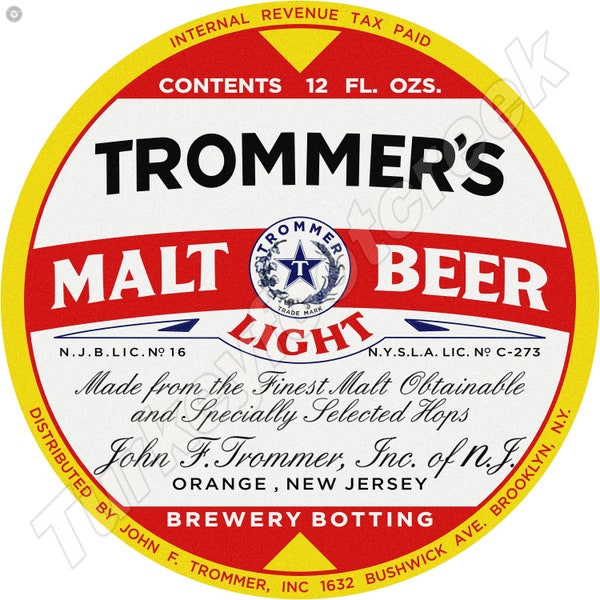 Trommer's Malt Beer 11.75" Round Sign