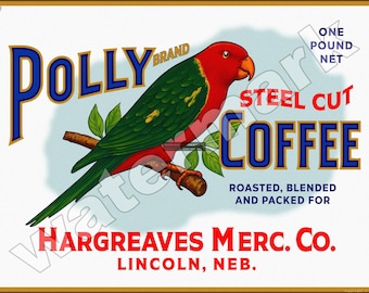 Polly Steel Cut Coffee 9"x12" Metal Decor Sign