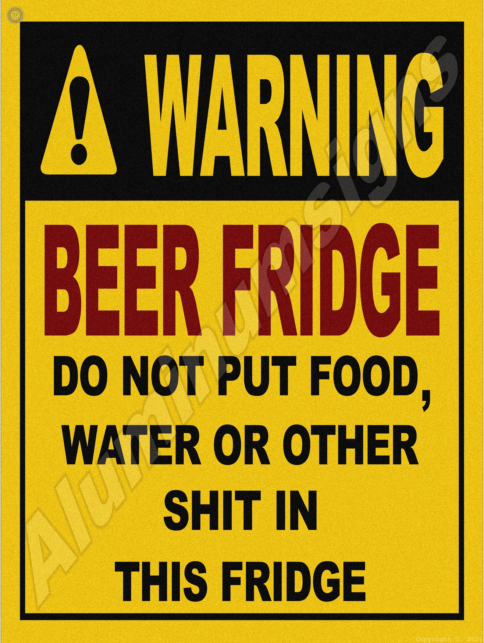Warning Beer Fridge 12 X 16 Sign - Etsy