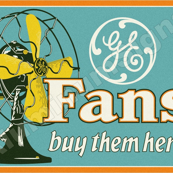 General Electric Fans 12" x 16" Sign