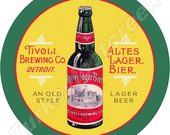 Tivoli Brewing Co. Altes Lager Bier 11.75" Señal redonda