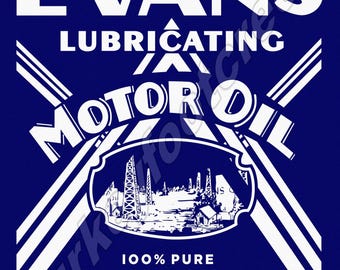 Evans Lubricating Motor Oil 9"x12" Metal Sign