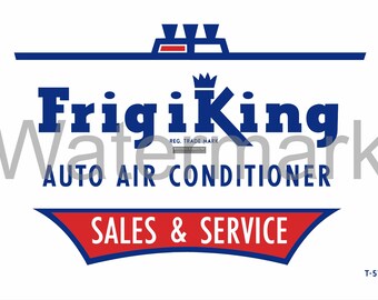FrigiKing Auto Air Conditioner Sales & Service 9"x12" Metal Sign