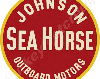 Johnson Sea Horse Outboard Motors 11.75" Round Sign