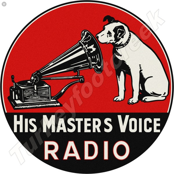 His Masters Voice Radio 11.75" Round Sign