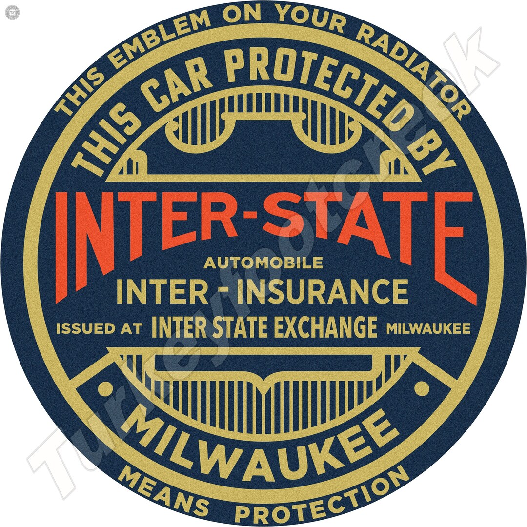 Inter-State Insurance 8.8 Rundes Schild - Etsy.de Inter-State Insurance 8.8 Rundes Schild - Etsy.de