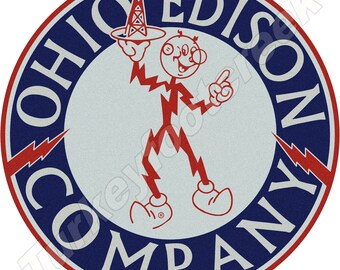 Ohio Edison 11.75" Round Sign