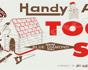 Handy Andy Tool Set 6"x18" Metal Sign