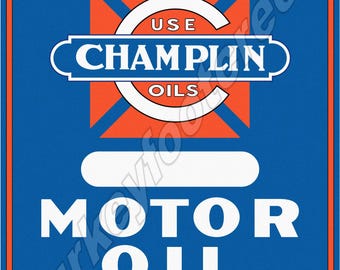 Champlin Motor Oil 9"x12" Metal Sign