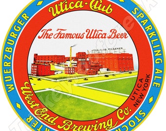 Utica Club Brewing 11.75 « Panneau rond