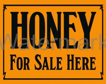 Honey For Sale 9"x12" Metal Sign