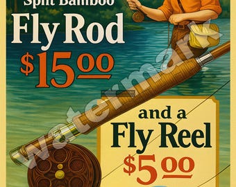 Weber Fly Rod 9"x12" Metal Decor Sign