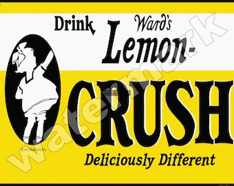 Ward's Lemon Crush 9"x12" Metal Decor Sign