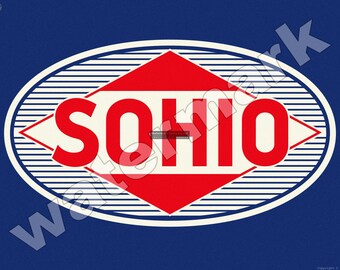 Sohio Gasoline 9"x12" Metal Decor Sign