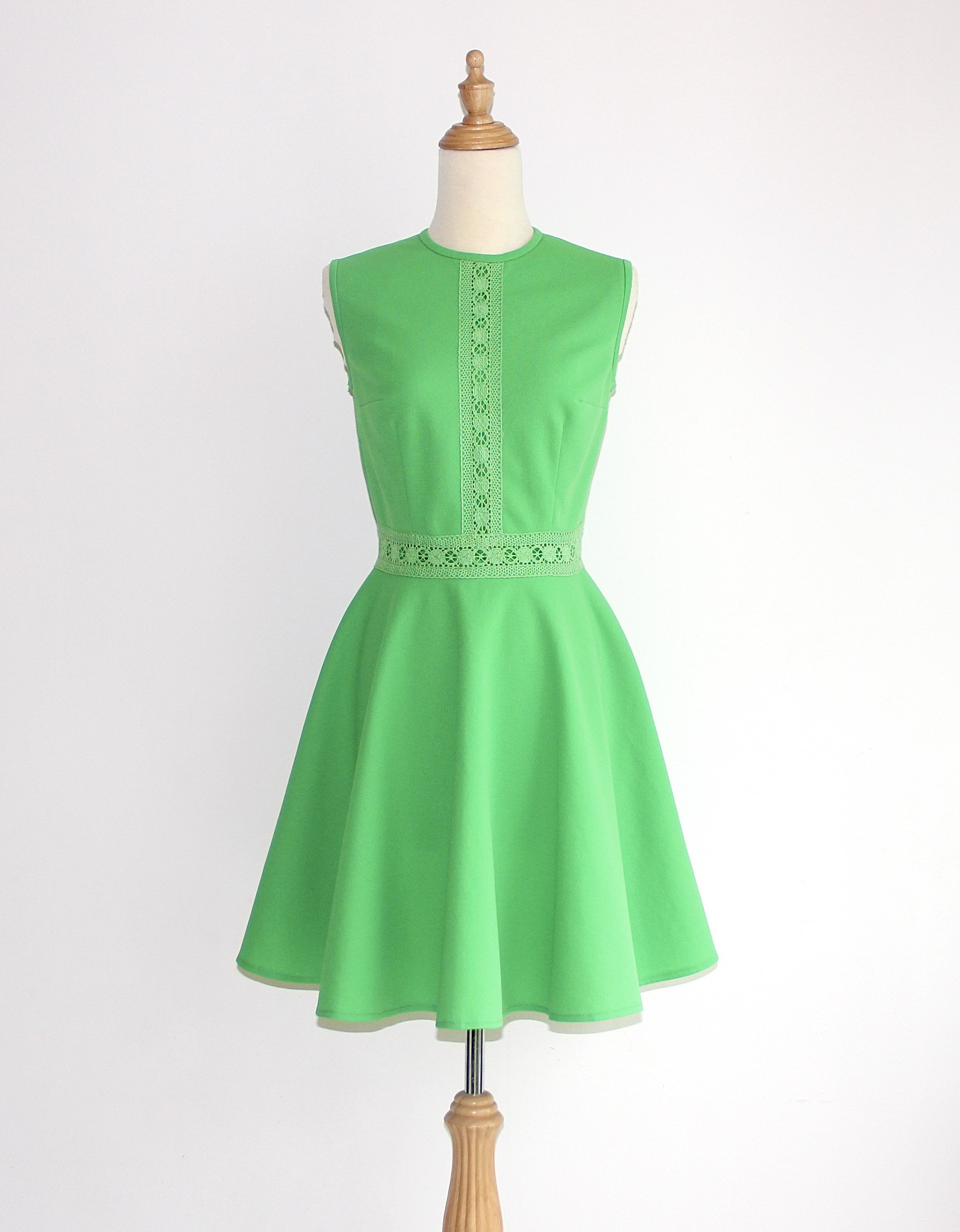 1960s Green Diolen Loft Polyester Crepe 