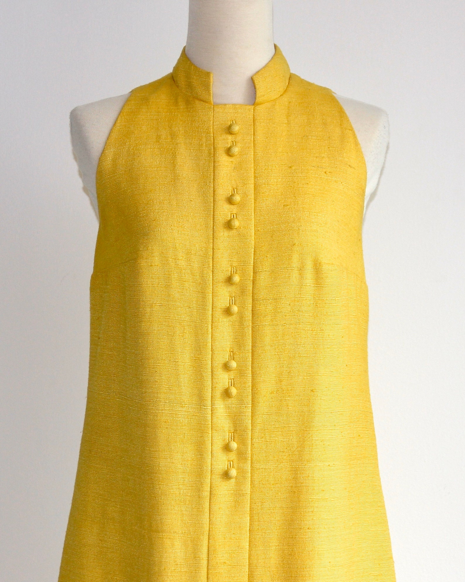 1960s Yellow Silk shantung Sleeveless A-line Skimmer Dress | Etsy