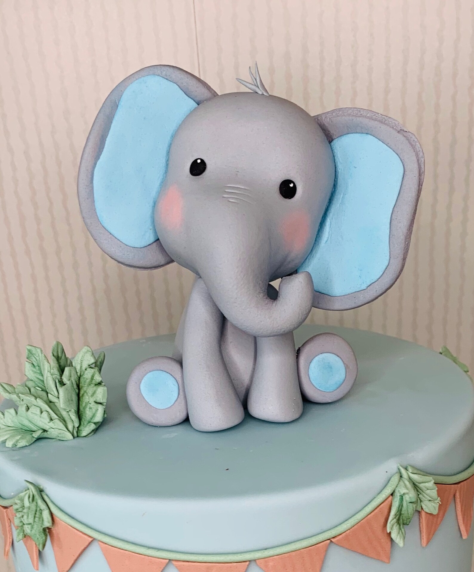 Elephant Cake Topper Cake Figurine Fondant Cake Topper Etsy