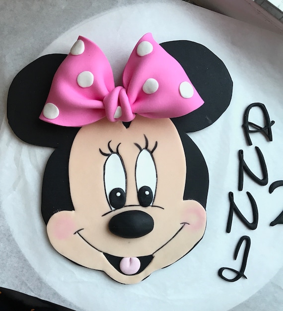 Minnie Maus Cake Topper 2d Cake Topper Fondant Cake Topper Etsy