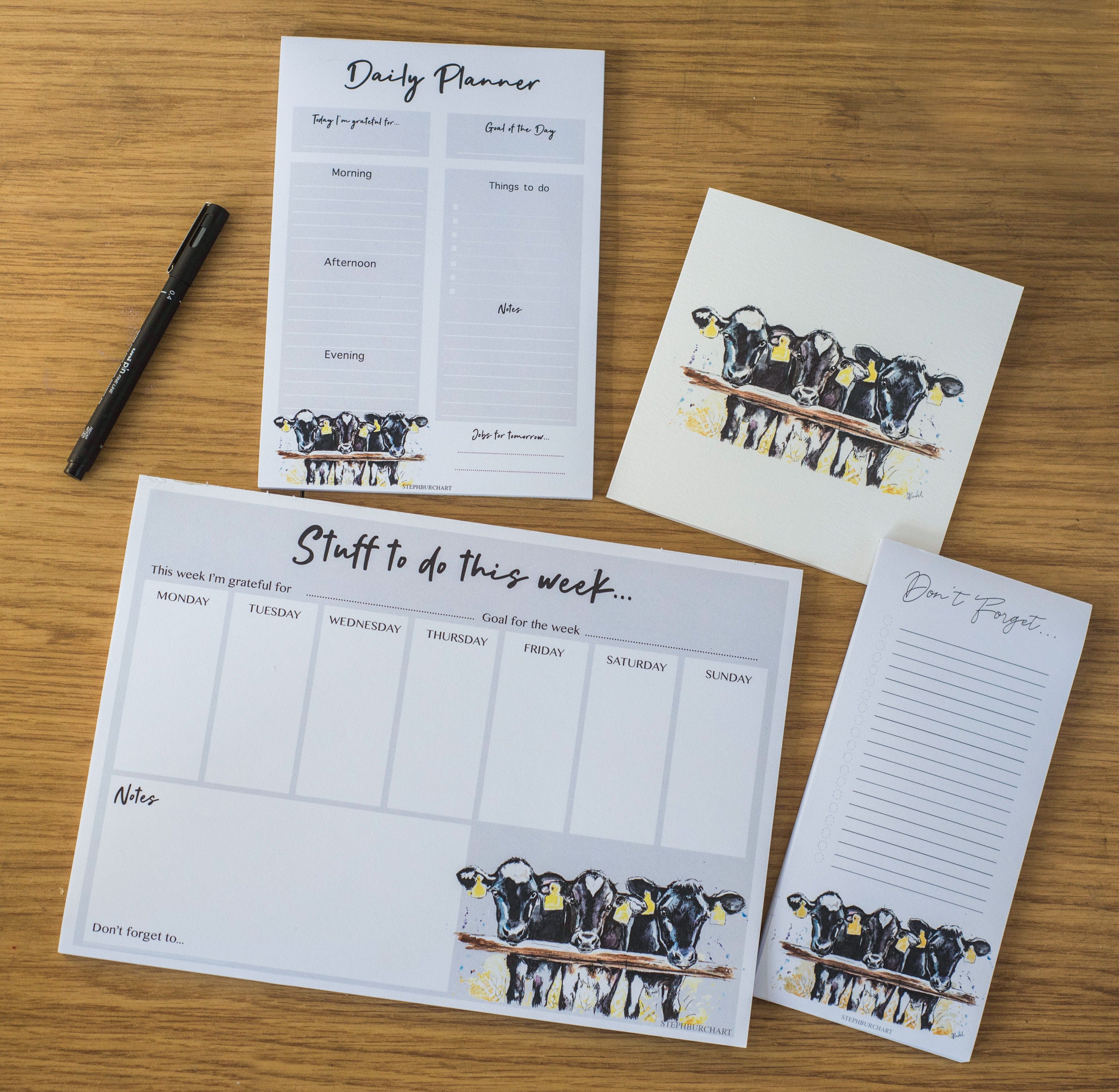 Dairy Calves Daily Planner A5 Cow Organiser Etsy UK