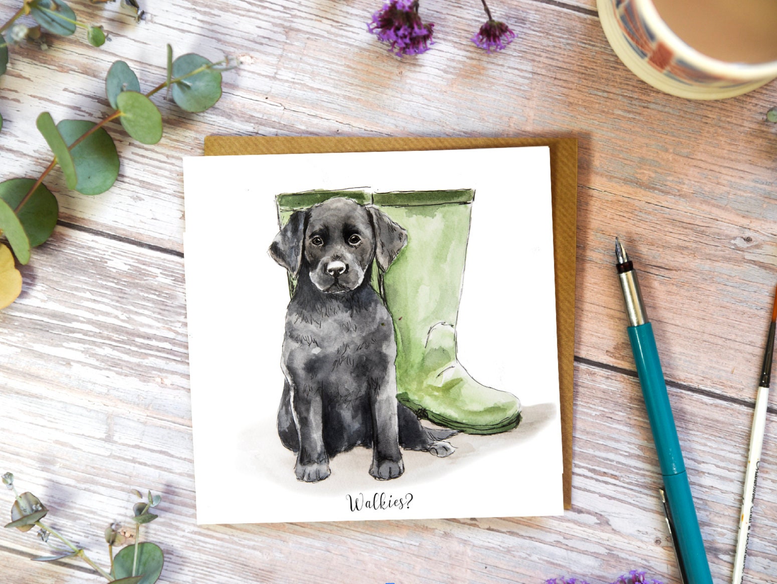 Labrador print wellies sale