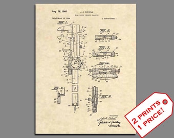 Patent Print - Dial Caliper Patent Art - Vintage Engineer Office Art - Engineer Wall Art - Antique Tools - Caliper Patent Poster Prints  475