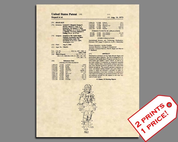 Official Rocket Patent Print Art Vintage 1914 NASA Science Antique 181