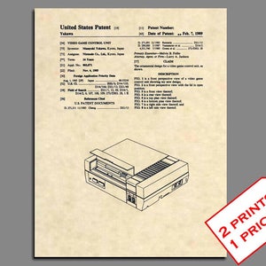 Nintendo Art Print - NES Console Patent Art - Nintendo Wall Art Patent Prints - Nintendo Poster Patent Print - Video Game Room Art - 337